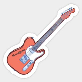 Semi hollow electric guitar Sticker